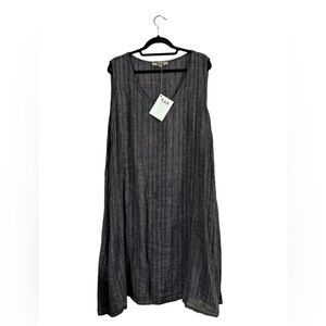 FLAX brand 100% high quality Lithuanian Linen size Large black striped dress
